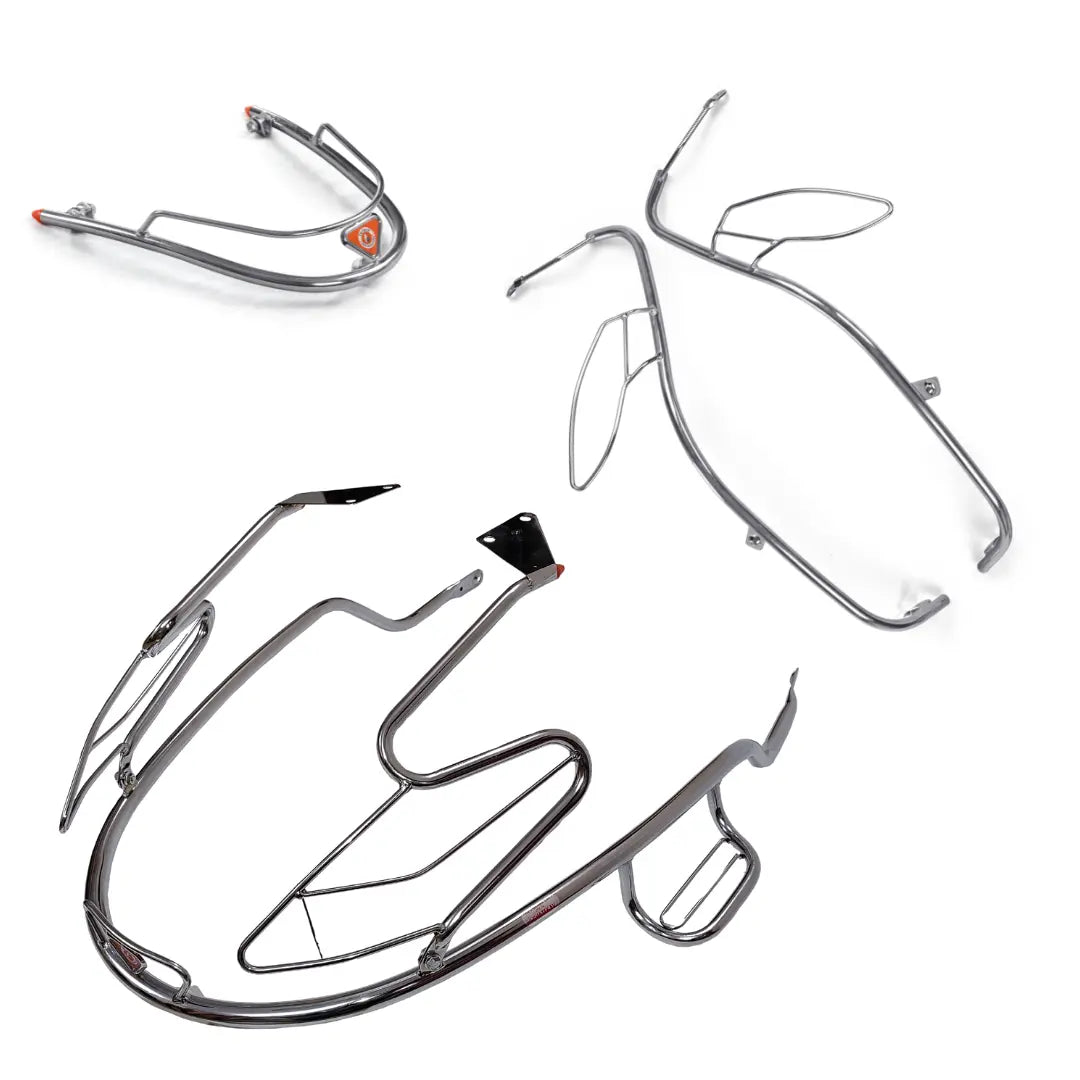 Bajaj Chetak 2903 Electric (EV) Combo Accessories Kit 1:: Stainless Steel Fix Footrest + Crash Guard + Mud Guard +