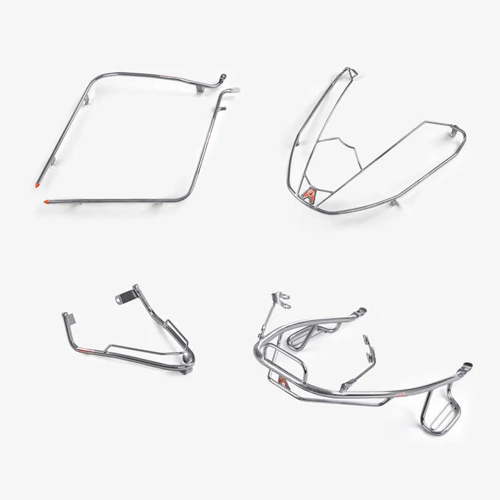ATH Electric Scooter Stainless Safety Guard Kit: Middle Crash Guard, Front Mudguard, Rear/Back Guard, Footrest (Double Side)