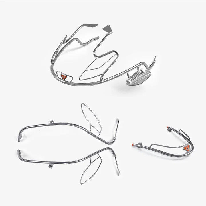 Bajaj Chetak 2903 Electric (EV) Combo Accessories Kit 1: Stainless Steel Foldable Footrest + Crash Guard + Mud Guard