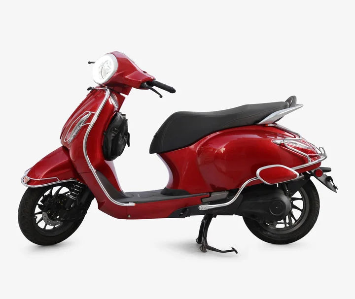 Bajaj Chetak 2903 Electric (EV) Combo Accessories Kit 1: Stainless Steel Foldable Footrest + Crash Guard + Mud Guard