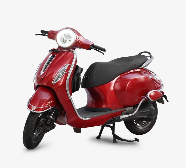 Bajaj Chetak 2903 Electric (EV) Combo Accessories Kit 1: Stainless Steel Foldable Footrest + Crash Guard + Mud Guard