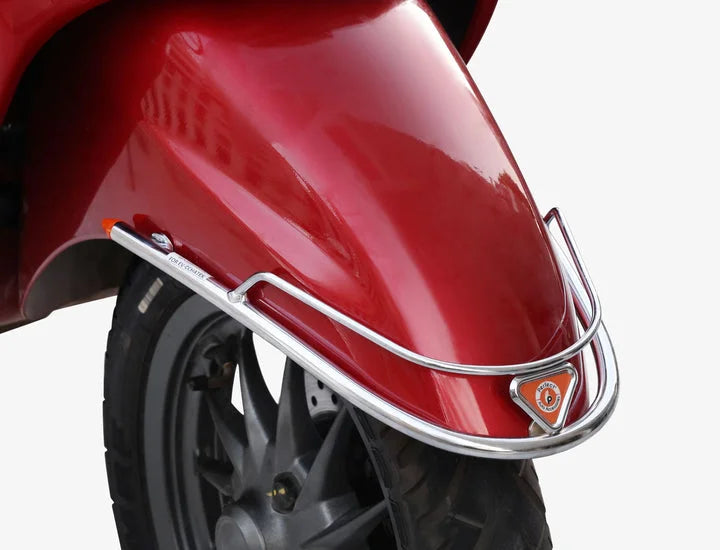 Bajaj Chetak 2903 Electric (EV) Combo Accessories Kit 1: Stainless Steel Foldable Footrest + Crash Guard + Mud Guard