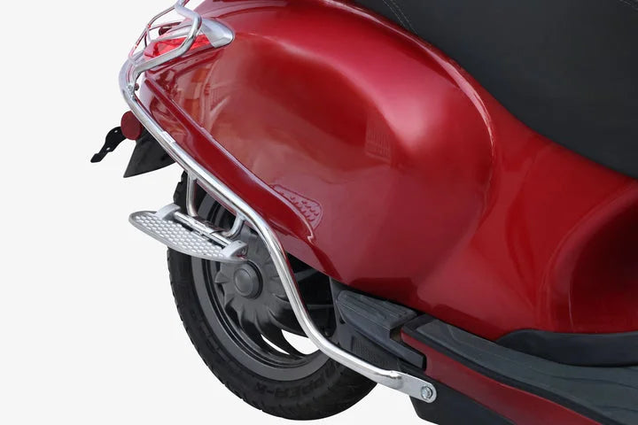 Bajaj Chetak 2903 Electric (EV) Combo Accessories Kit 1: Stainless Steel Foldable Footrest + Crash Guard + Mud Guard