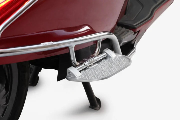 Bajaj Chetak 2903 Electric (EV) Combo Accessories Kit 1: Stainless Steel Foldable Footrest + Crash Guard + Mud Guard