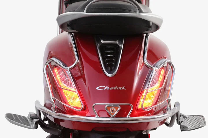 Bajaj Chetak 2903 Electric (EV) Combo Accessories Kit 1: Stainless Steel Foldable Footrest + Crash Guard + Mud Guard