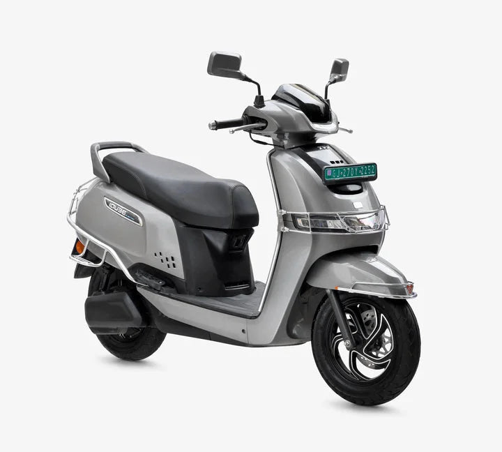 TVS iQube Steel Safety Guard Kit | Middle Crash Guard, Front Mudguard, Rear Guard & Right Side Footrest with Free Seat Cover & 3D Floor Mats