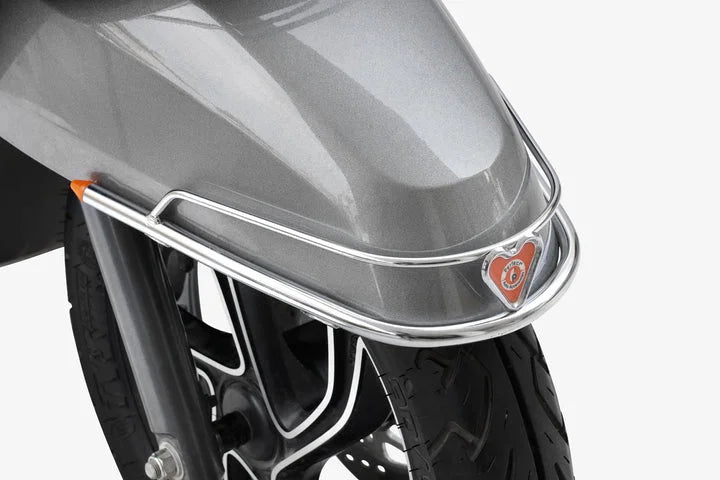 TVS iQube Steel Safety Guard Kit | Middle Crash Guard, Front Mudguard, Rear Guard & Right Side Footrest with Free Seat Cover & 3D Floor Mats