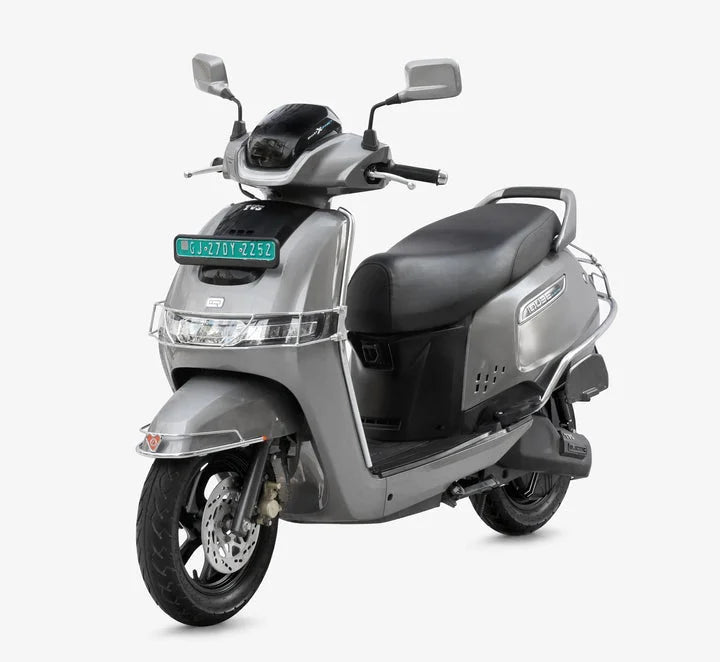 TVS iQube Steel Safety Guard Kit | Middle Crash Guard, Front Mudguard, Rear Guard & Right Side Footrest with Free Seat Cover & 3D Floor Mats