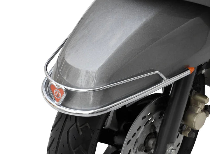 TVS iQube Steel Safety Guard Kit | Middle Crash Guard, Front Mudguard, Rear Guard & Right Side Footrest with Free Seat Cover & 3D Floor Mats