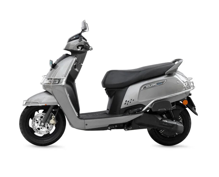 TVS iQube Steel Safety Guard Kit | Middle Crash Guard, Front Mudguard, Rear Guard & Right Side Footrest with Free Seat Cover & 3D Floor Mats