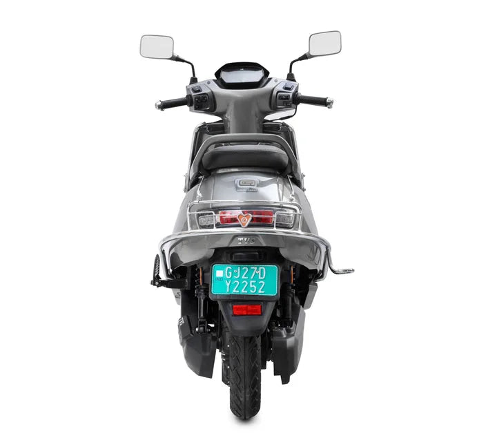 TVS iQube Steel Safety Guard Kit | Middle Crash Guard, Front Mudguard, Rear Guard & Right Side Footrest with Free Seat Cover & 3D Floor Mats
