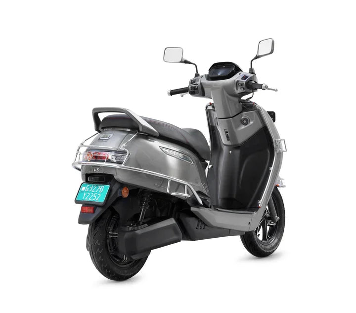 TVS iQube Steel Safety Guard Kit | Middle Crash Guard, Front Mudguard, Rear Guard & Right Side Footrest with Free Seat Cover & 3D Floor Mats