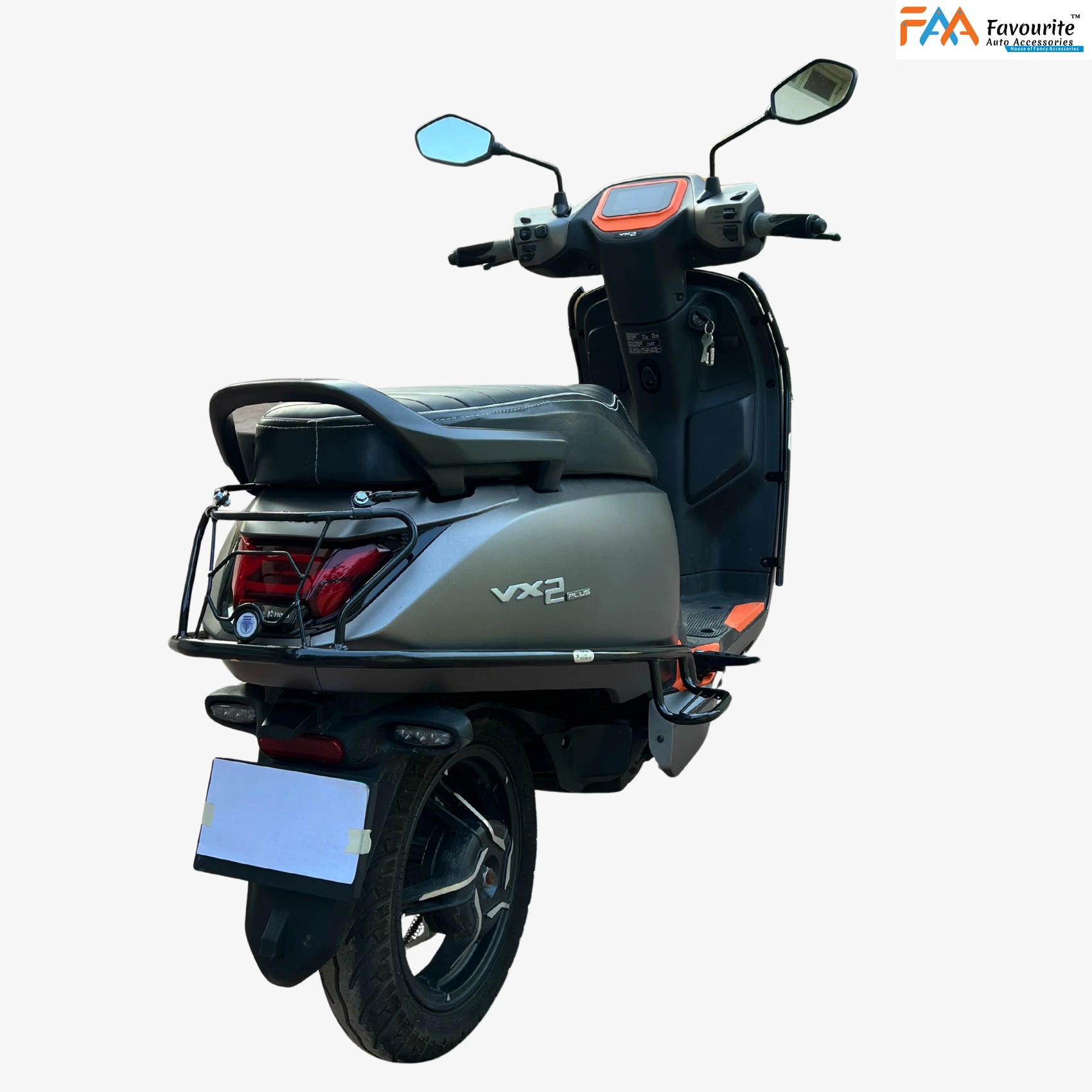 Hero VIDA VX2 Plus & Go Black Safety Guard Set (Front, Rear, Mudguard) with Free Seat Cover, 3D Mat & Footrest