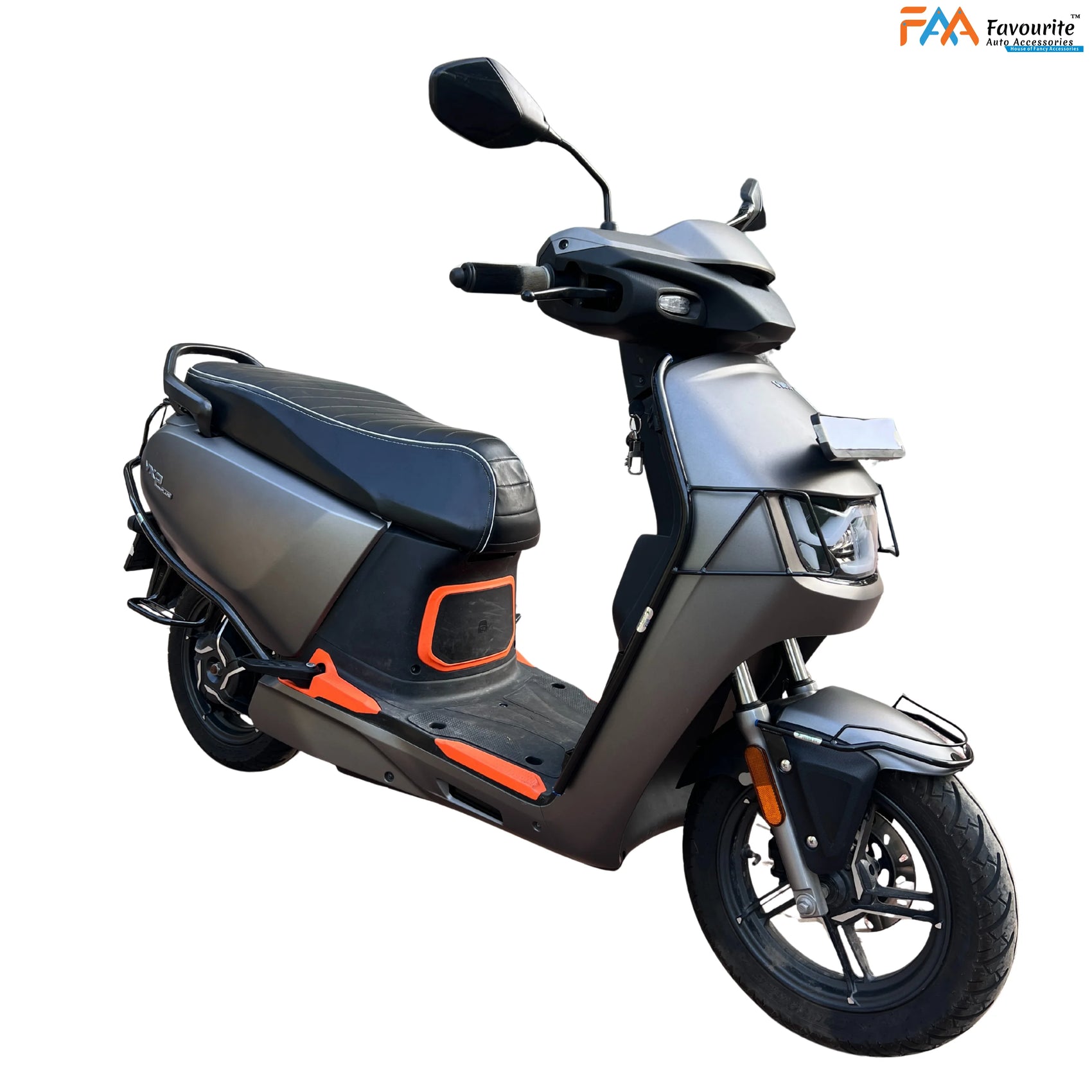 Hero VIDA VX2 Plus & Go Black Safety Guard Set (Front, Rear, Mudguard) with Free Seat Cover, 3D Mat & Footrest