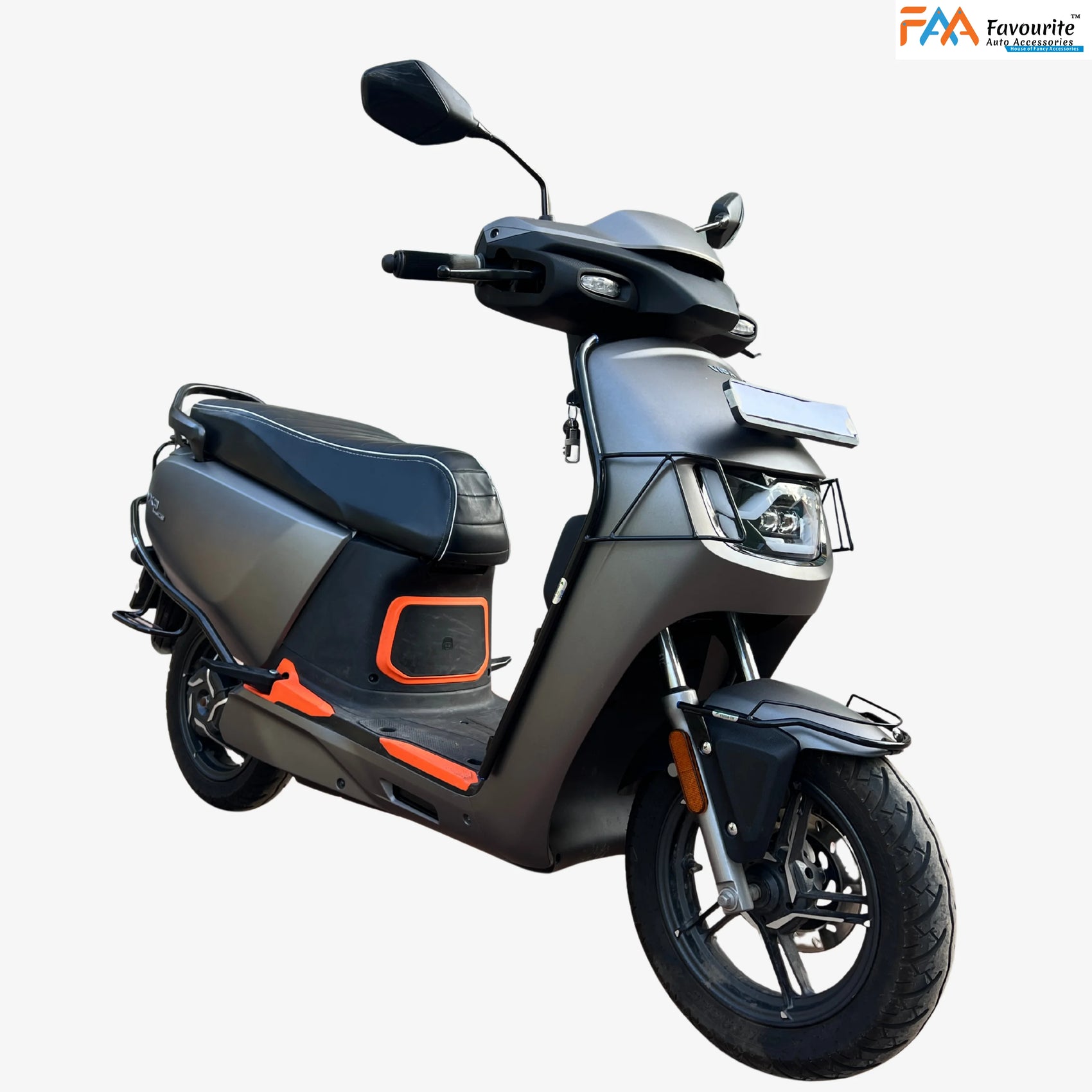 Hero VIDA VX2 Plus & Go Black Safety Guard Set (Front, Rear, Mudguard) with Free Seat Cover, 3D Mat & Footrest