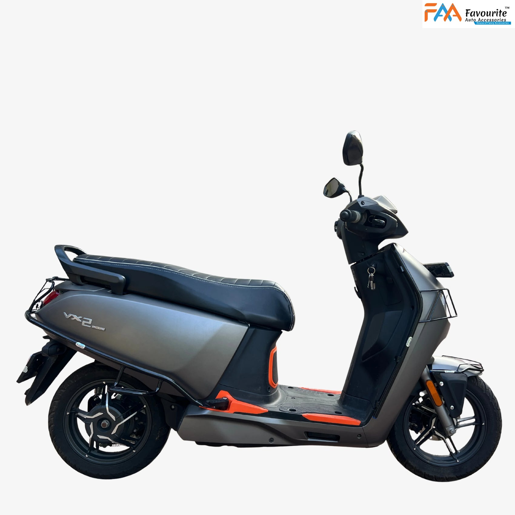 Hero VIDA VX2 Plus & Go Black Safety Guard Set (Front, Rear, Mudguard) with Free Seat Cover, 3D Mat & Footrest