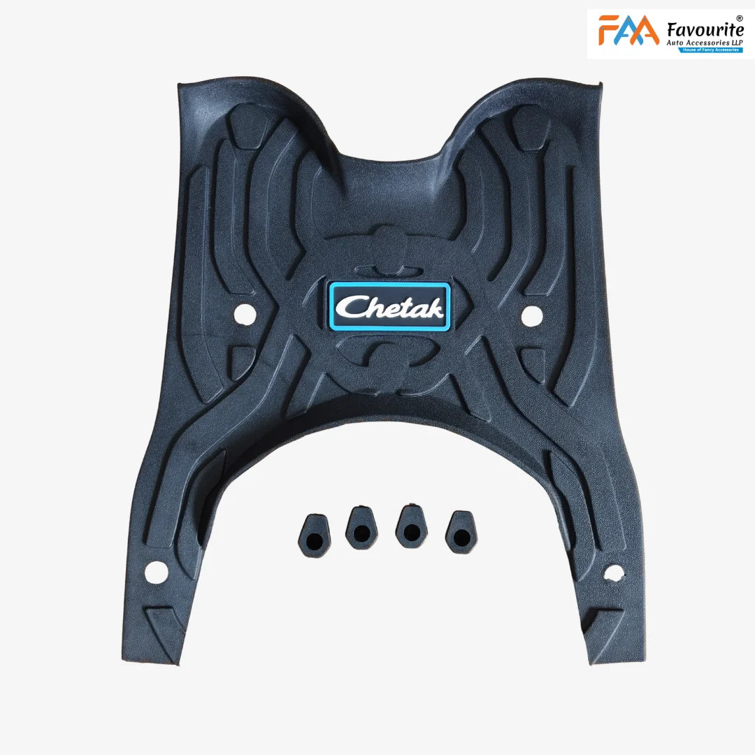 CHETAK 3501 & 3502 Steel Safety Guard Full Set (2025 Model) | Rear Guard, Front Guards & Mudguard with Free 3D Rubber Floor Mats & Foot Rest