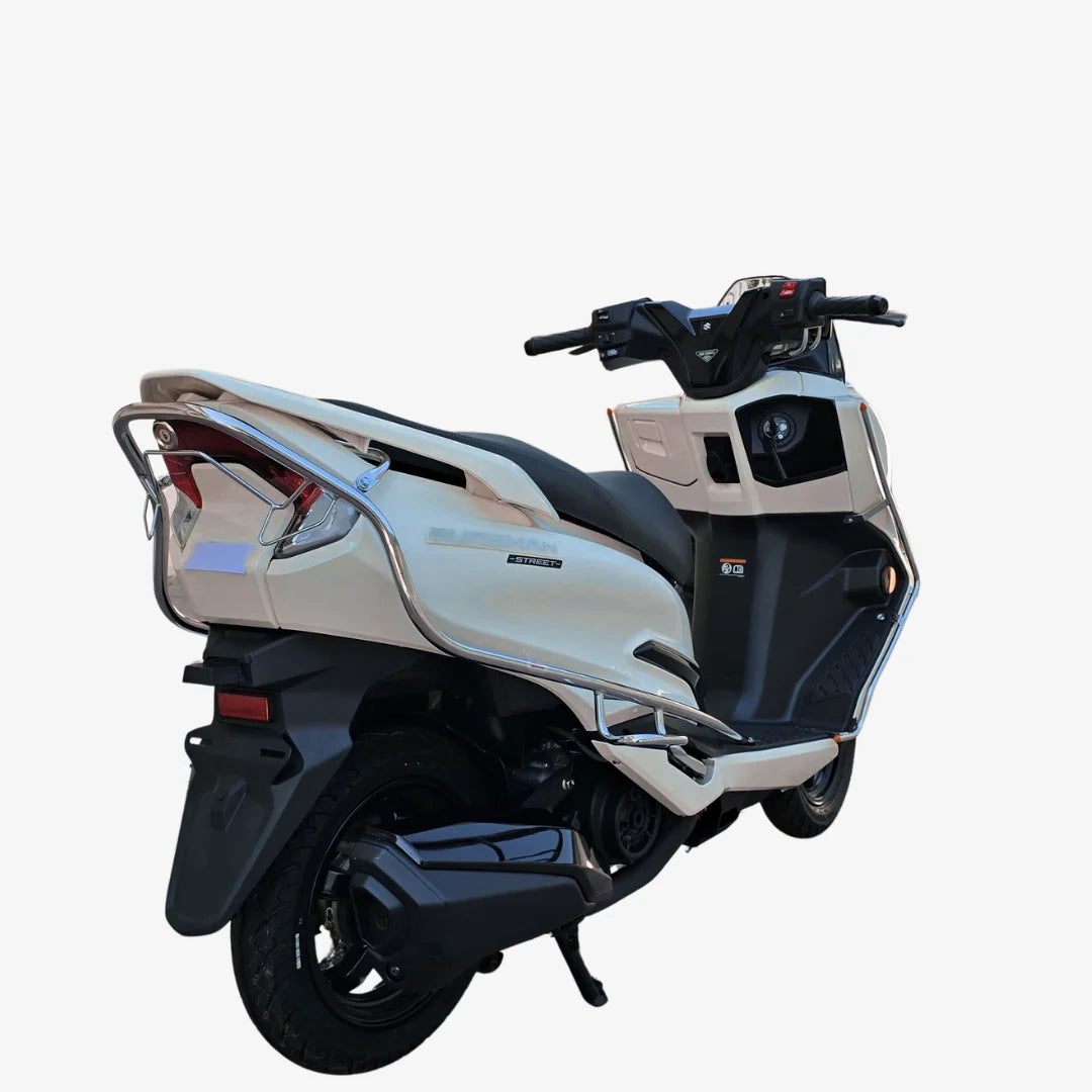 Steel Safety Guard Full Set for Suzuki Burgman Street 125 (2026) | Rear Guard, Front Guards with Grill & Mudguard