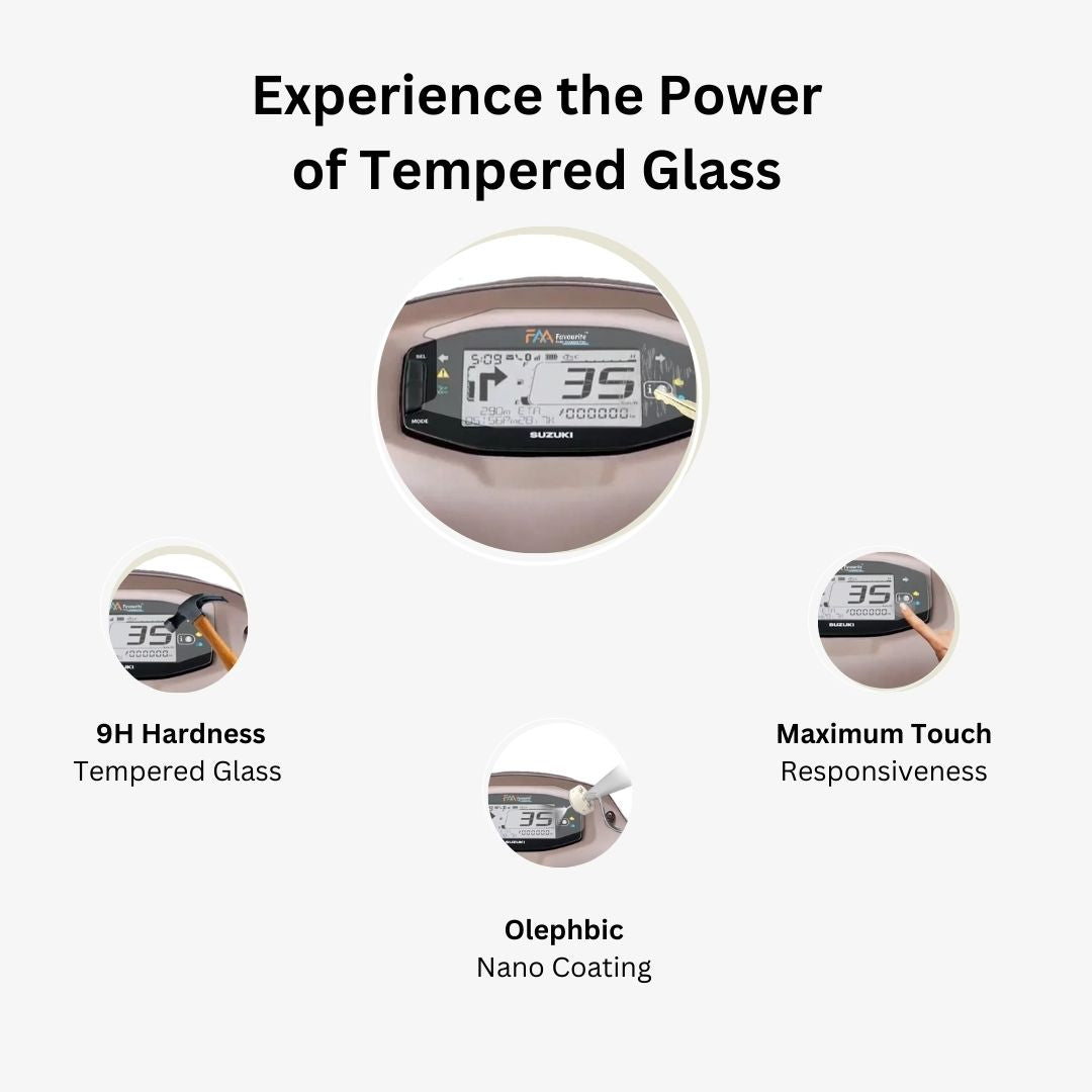 Suzuki New Access 2016 to 2024 : Glossy Finish Screen Guard (Tempered Glass Screen Protector)