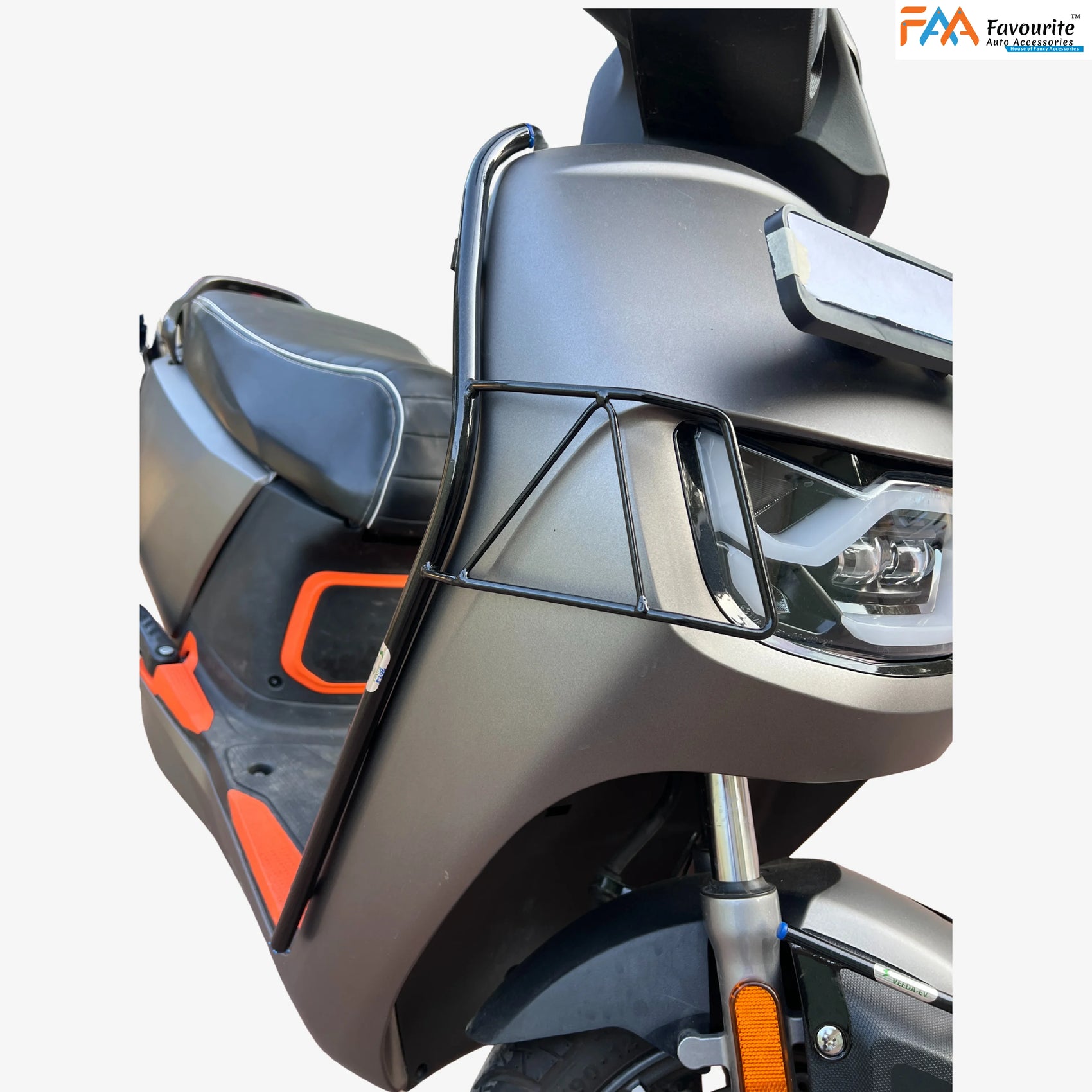 Hero VIDA VX2 Plus & Go Black Safety Guard Set (Front, Rear, Mudguard) with Free Seat Cover, 3D Mat & Footrest