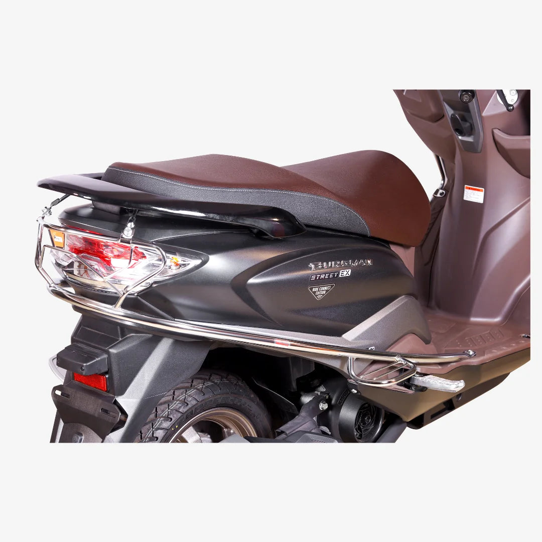 Suzuki Burgman Steel Safety Guard Full Set | Rear Guard, Front Guards & Mudguard with Free Seat Cover & 3D Floor Mats