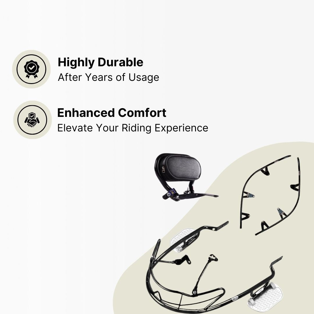 Ola S1 and S1 Pro Combo Accessories Kit 1: Foldable Footrest, Buddy Step & Backrest