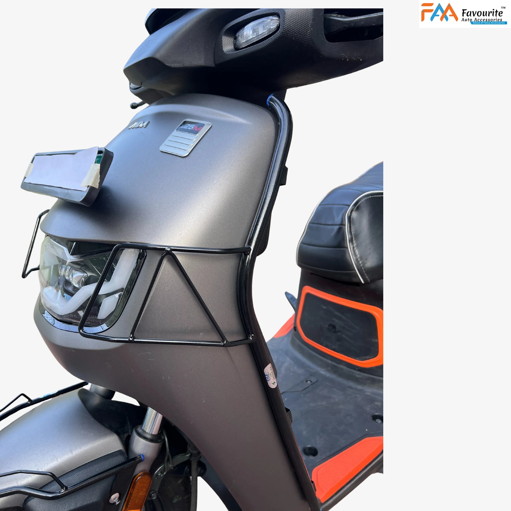 Hero VIDA VX2 Plus & Go Black Safety Guard Set (Front, Rear, Mudguard) with Free Seat Cover, 3D Mat & Footrest