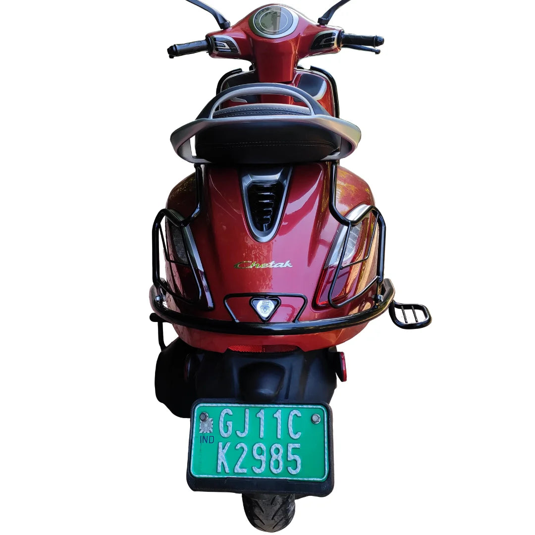 Black Safety Guard Fix Footrest for Bajaj Chetak 2903 Electric Scooter