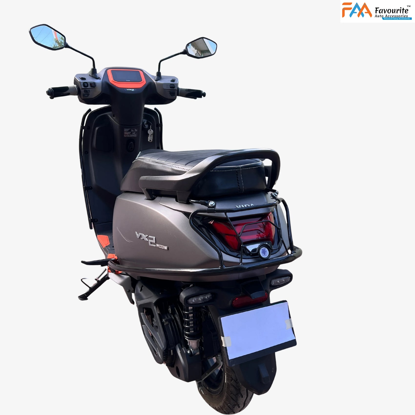 Hero VIDA VX2 Plus & Go Black Safety Guard Set (Front, Rear, Mudguard) with Free Seat Cover, 3D Mat & Footrest