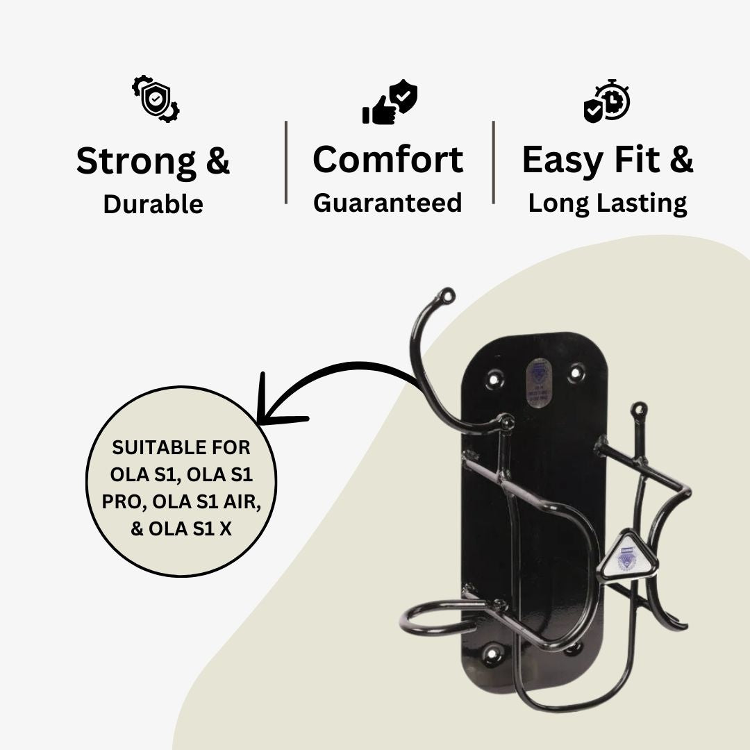 Ola S1, Ola S1 Pro, Ola S1 Air, and Ola S1 X Gen 1 & Gen 2 : Metal Charger Holder (Wall Mounted Bracket) with Locking system