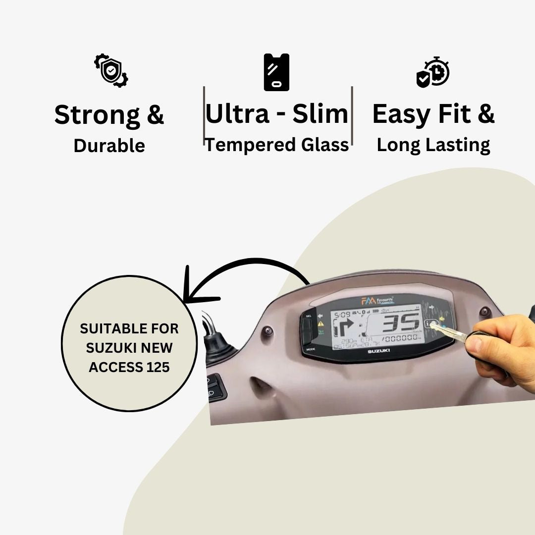 Suzuki New Access 2016 to 2024 : Glossy Finish Screen Guard (Tempered Glass Screen Protector)