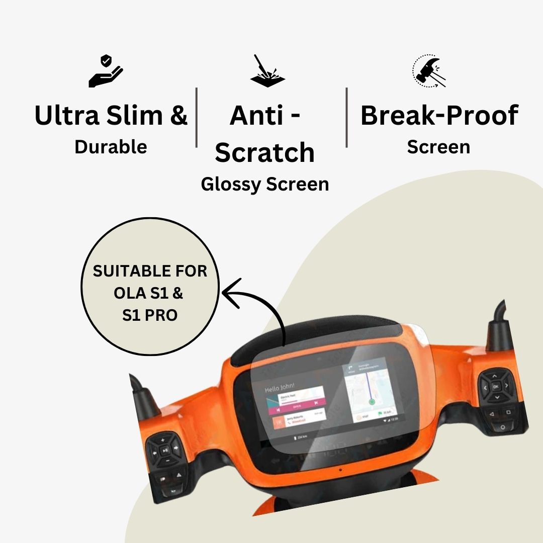Ola S1 & S1 Pro:  Glossy Finish Screen Protector (Tempered Glass Screen Protector)