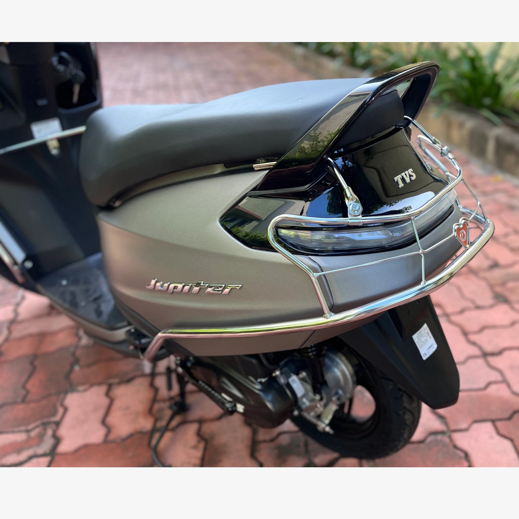 TVS Jupiter 110 Steel Crash Guard Set (2024 Model) | Front, Rear & Side Protection with Free Seat Cover & 3D Floor Mats